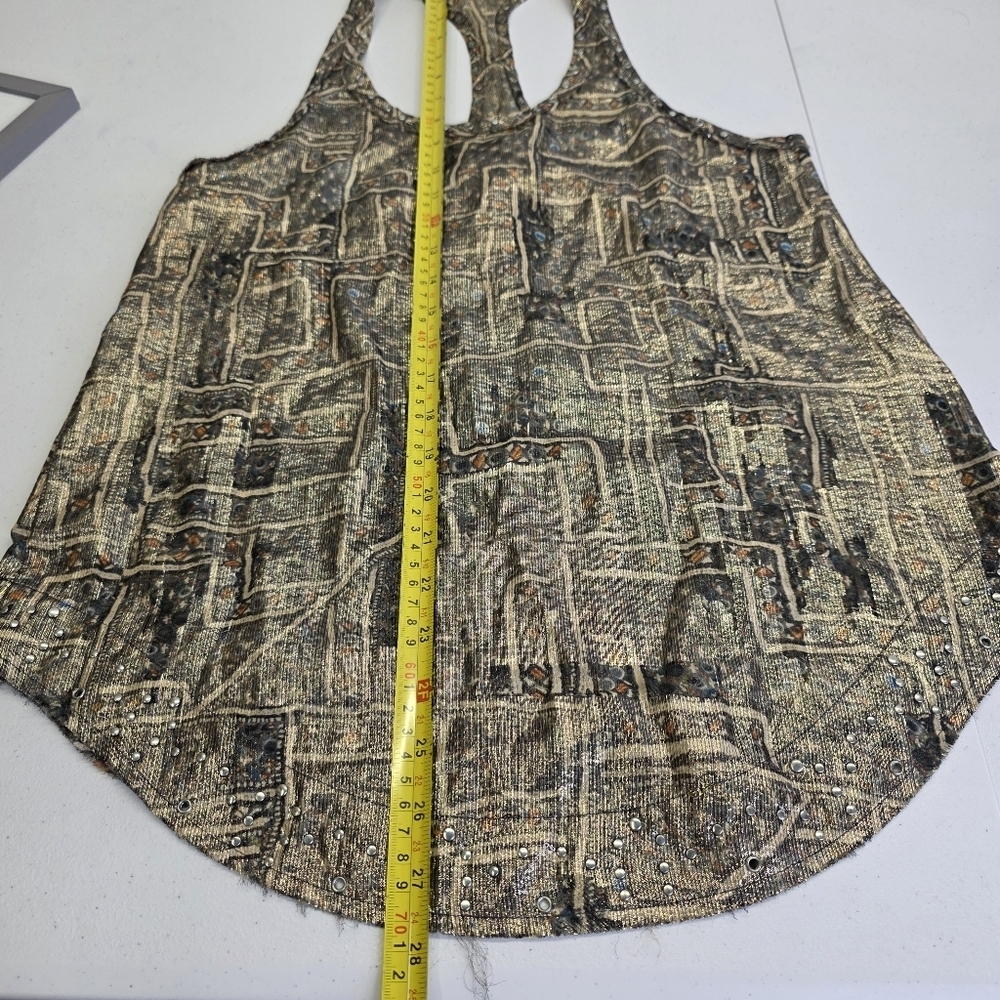 Isabel Marant x H&M silk Metallic studded racer back Tank top - Picture 6 of 12